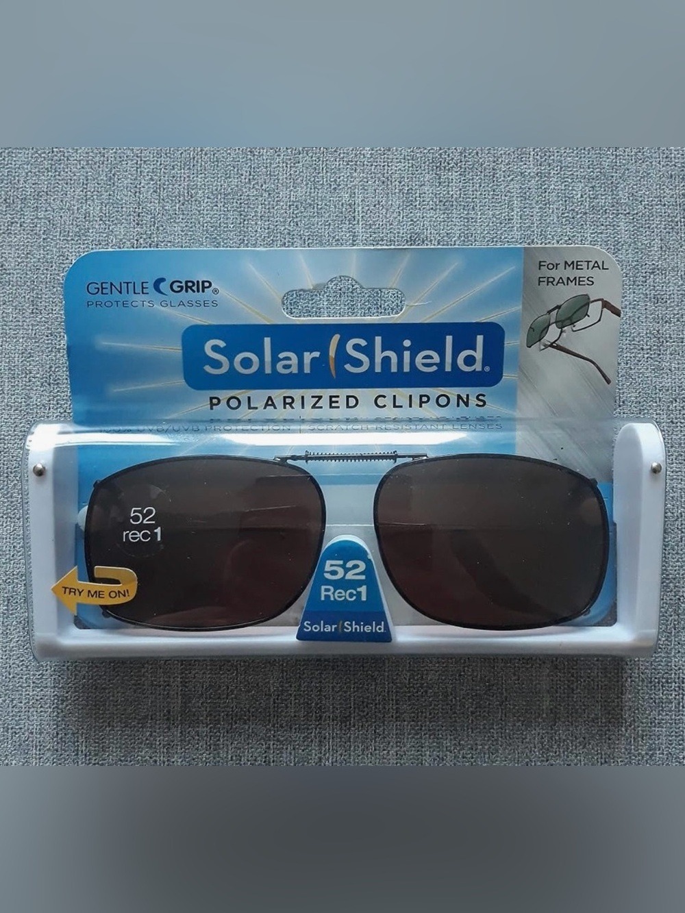 Solarshield Gentle Grip Polarized Sunglasses Clip-Ons in Brown for Metal Frame